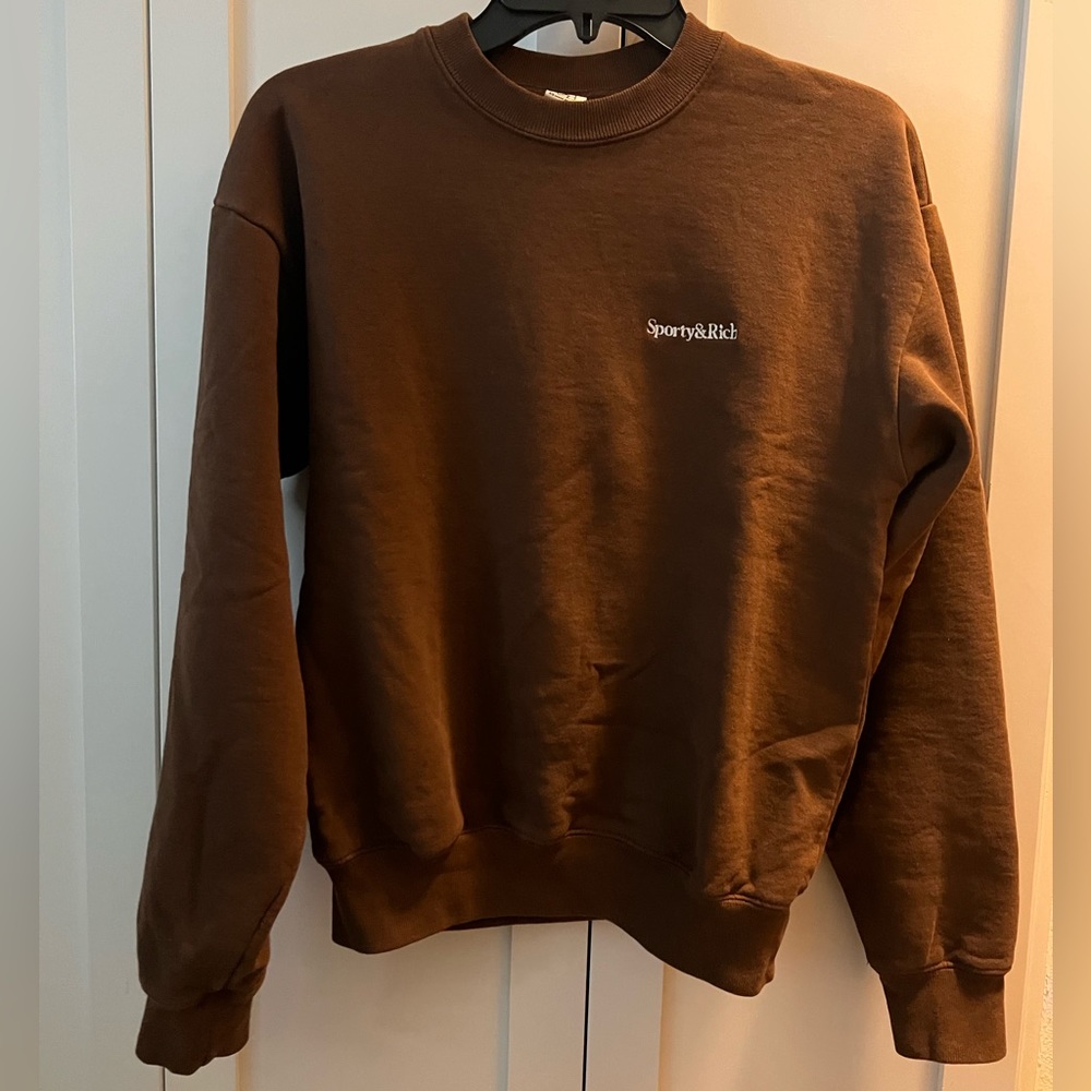 Sporty & Rich embroidery sweatshirt - chocolate brown